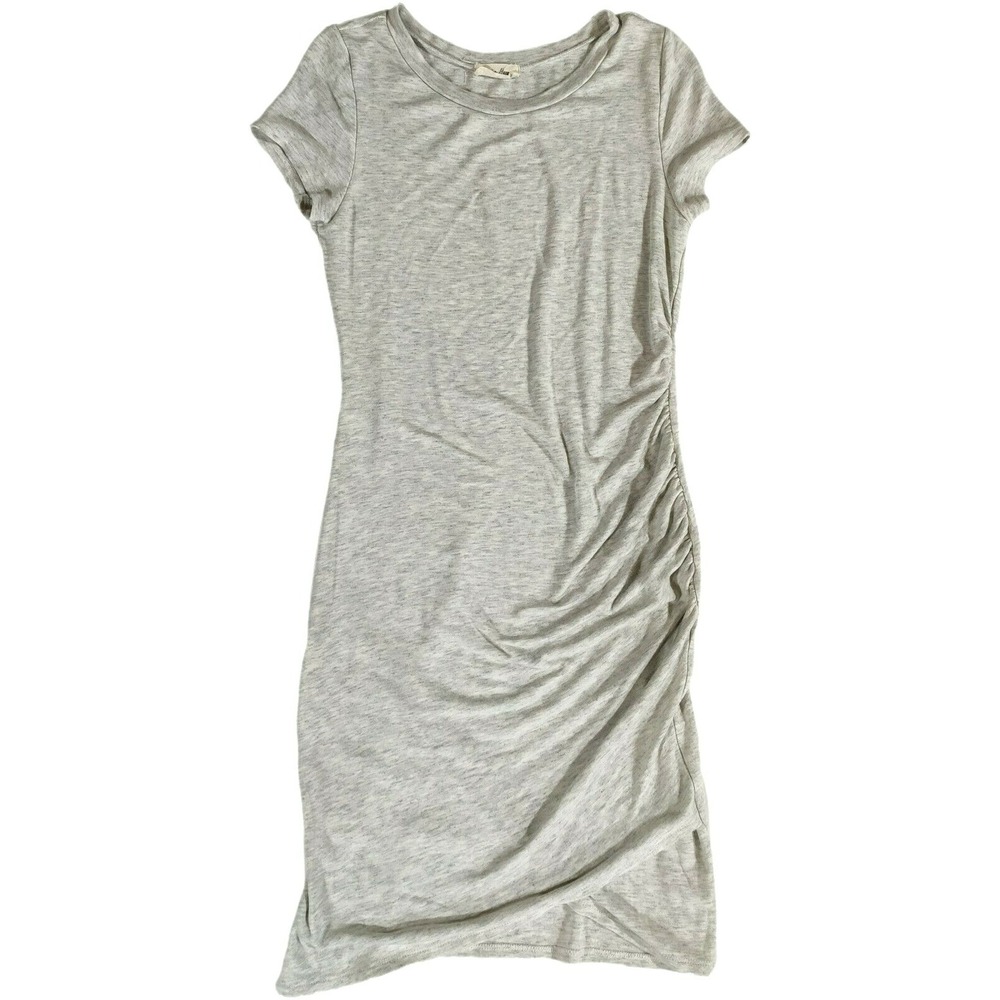 Spring Haze Womens Heather Gray Bodycon Ruched Side Slit Dress Small SHD1016-1